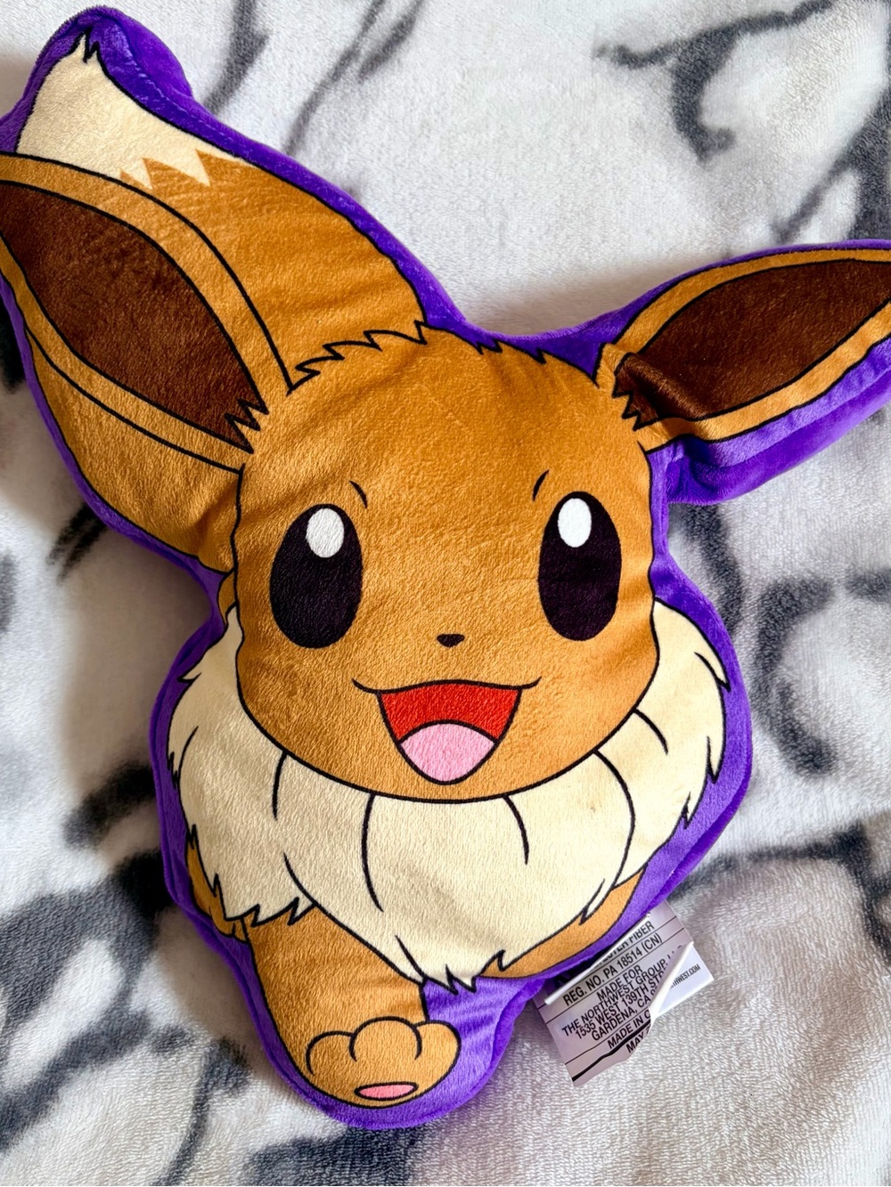 Pokémon EEVEE (2022) 18” Purple, Brown & Cream Plush Pillow